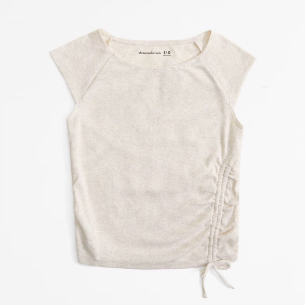 NWT Abercrombie Kids 15/16 Beige Short Sleeve Tee